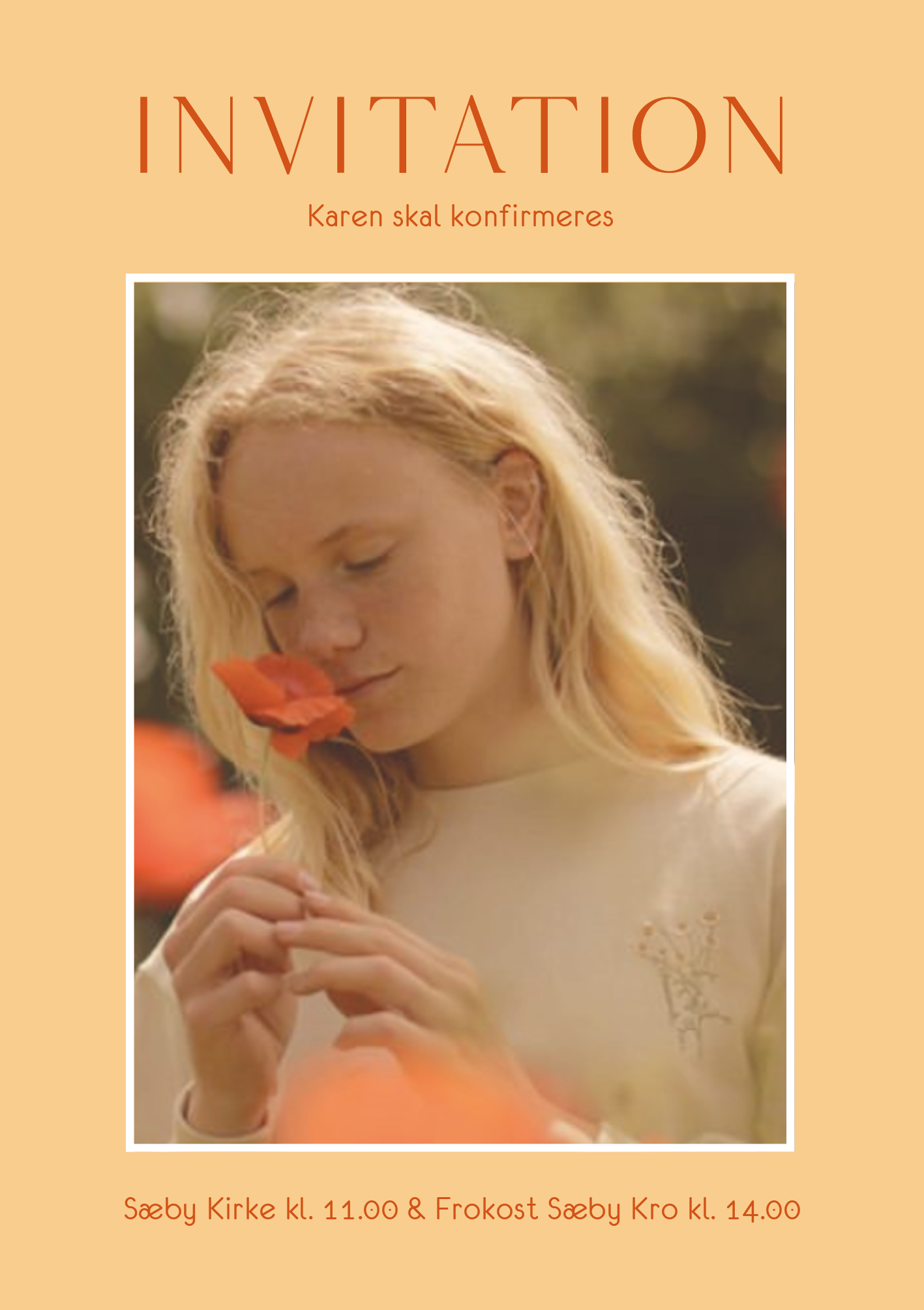 Invitationer - Karens Konfirmation